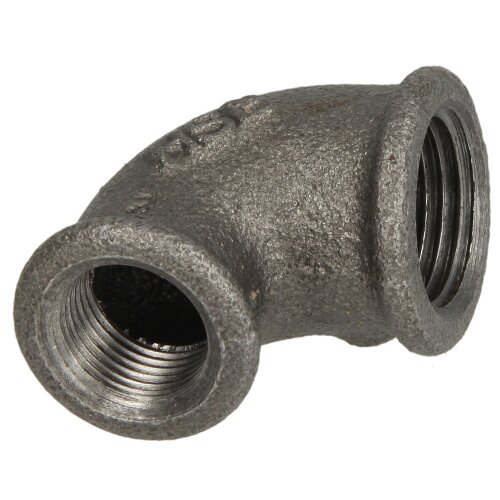 Malleable cast iron black elbow 90° reducing 3/4 x 3/8 IT/IT