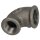 Malleable cast iron black elbow 90° reducing 1" x 1/2" IT/IT