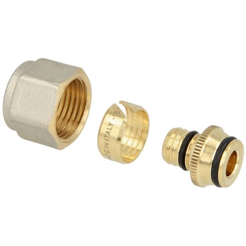Compression fitting brass 16 x 2.25 mm x ½" nut for eurocone