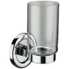 Ambio tumbler holder with chrystal glass, chrome plated