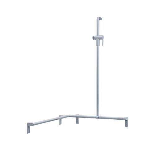Normbau shower hand rail 750x750x1,200mm left,700.485.076,silver metallic 7486076096