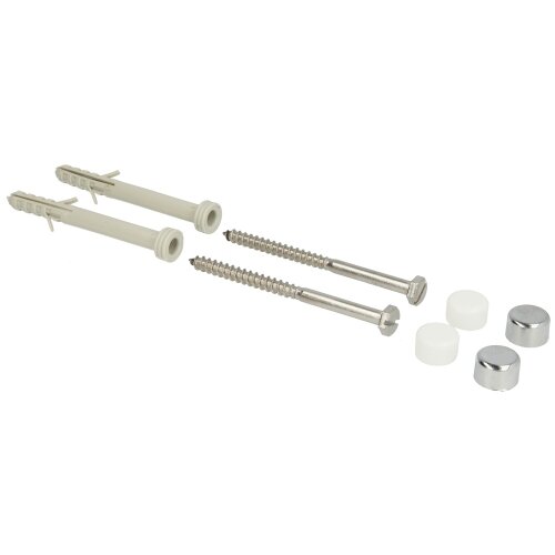 Toilet fixing with long shaft 8.0 x 80 mm, white/chrome-plated