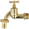 Draw-off tap 3/4&quot; brass shiny with hose screw...