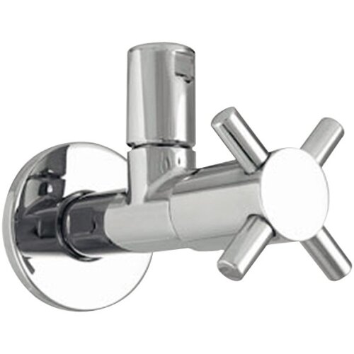Design angle valve Maya, 1/2" chrome, compression fitting+rosette