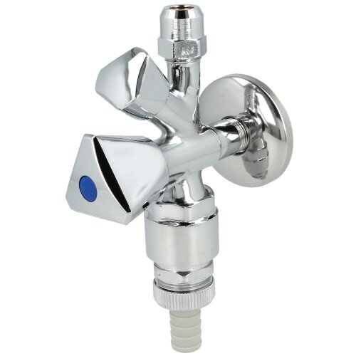 Combination angle valve 3/8" polished PA tested, self-sealing