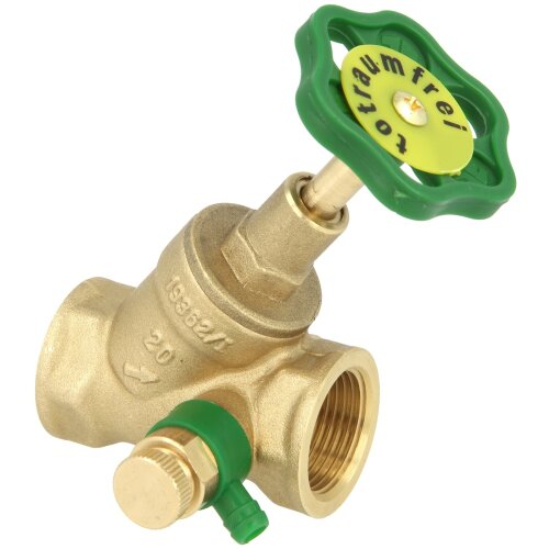 Angle-seat valve 1/2" IT no DVGW with drain with rising stem