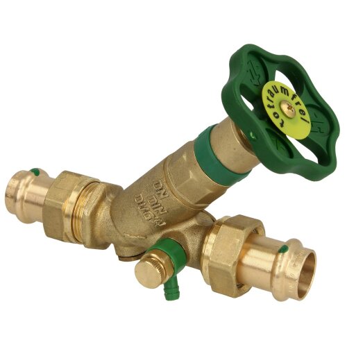 KFR valve DN 15 with drain 18 mm press connection contour V