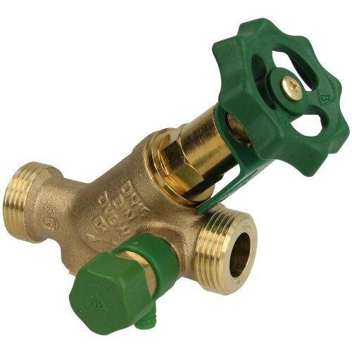 KFR valve ¾" ET DN 15 with drain with non-rising stem