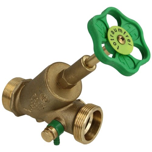 Free-flow valve DN 32, with drain 1 1/2" ET x 1 1/2" ET rising stem