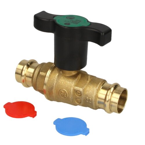 Brass tap water ball valve, 22 mm Ø contour V - M - SA, T-handle