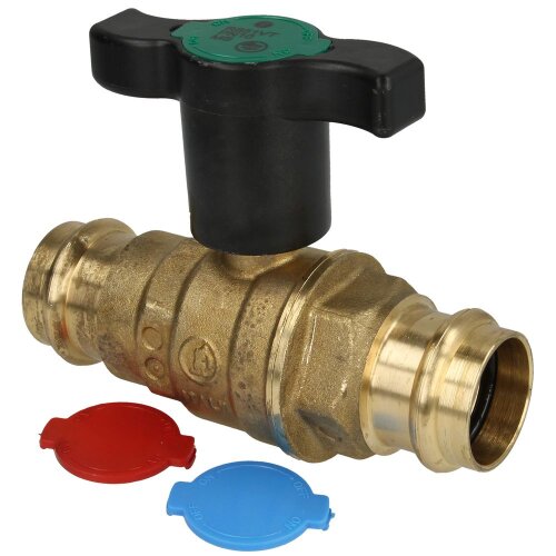 Brass tap water ball valve, 22 mm &Oslash; contour V - M - SA, T-handle