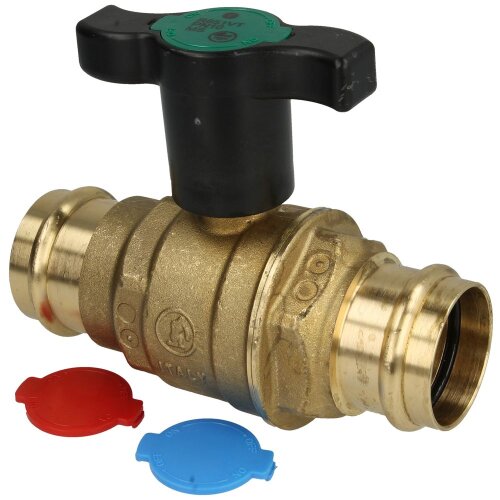 Brass drinking water ball valve, Ø 42 mm V - M - SA profile, lever