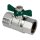 Ball valve DVGW, IT 1/2" x 75 mm, DN 15 with wing handle, DIN EN-13828, CW 617-M