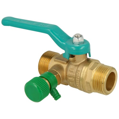 Ball valve DVGW, ET 1 1/2"x110 mm, DN 32 with long lever, CW 617-M