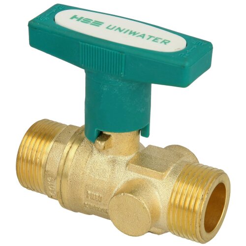 Ball valve DVGW, ET 3/4" x 75 mm, DN 15 ISO-T-handle, DIN EN-13828, CW 617-M