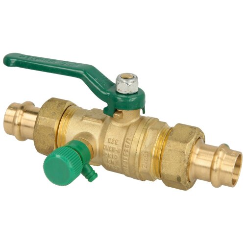 Ball valve DVGW DN20xViega-pressc. 22 mm with long lever, with drain CW 617-M