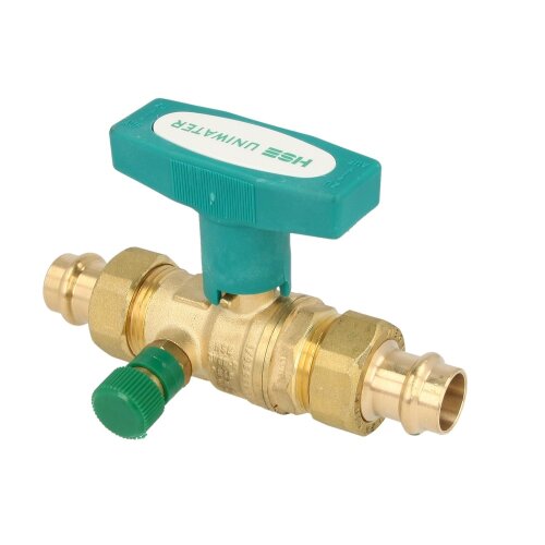 Ball valve DVGW DN20xViega press c. 18mm ISO-T-handle,, with drain CW 617-M