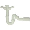 Pipe drain trap 1 1/2&quot; with 2 x con. Output width...