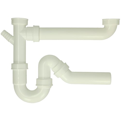 Double pipe odour trap 1 1/2" with connection, NW 40 mm