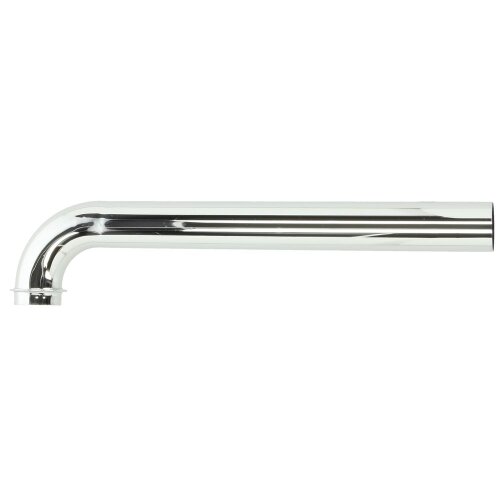 Wall pipe with 90° elbow 32 x 220 mm in brass chrome-plated