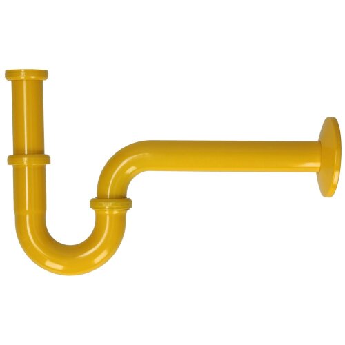 Tube siphon 1 1/4" PLUS, yellow (1004) 1 1/4" x 32 mm with rosette 80 mm