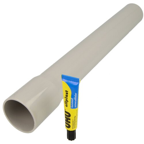 Flush pipe extension Ø 44 mm manhattan, 300 mm