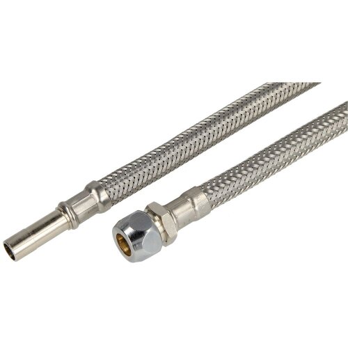 Stainless steel hose DN8 150 mm &Oslash; 10 mm pipe stub x &Oslash; 10 mm CF