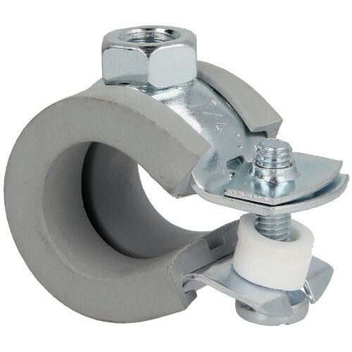 Hinged pipe clamps, zinc-coated M 8 x 32-35 mm for plastic pipes