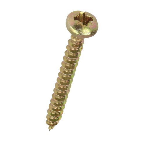 Recessed round head screw for chipboards Ø 4 x 25 mm yellow chrom