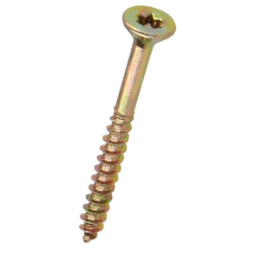 Countersunk screw for chipboards Ø 3 x 16 mm star yellow chrome