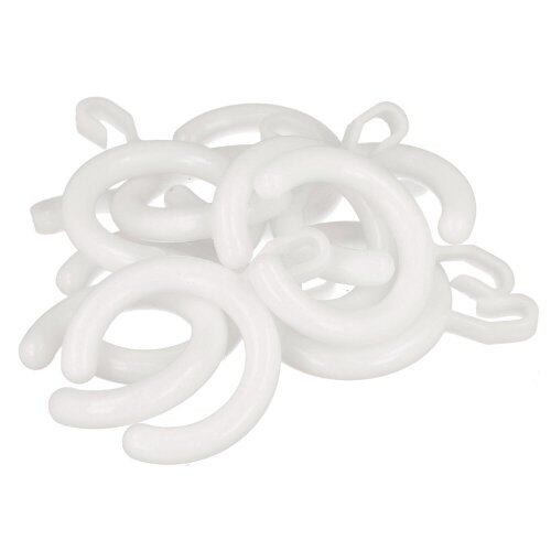 Shower curtain ring, white plastic for rails up to Ø 30 mm