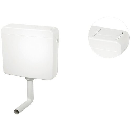 Exposed flushing cistern, white 928 /2V low-hanging, with water saving techn.