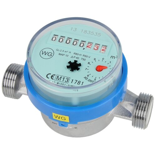 Domestic water meter single-jet 2.5 m³ 3/4" including calibration fee