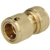Hose connector 1/2" with water stop, brass