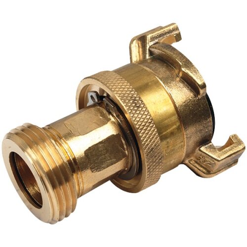 Brass suction/high-pressure quick- coupling with locking ring, 3/4" ET