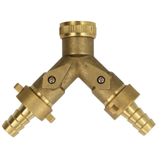 Brass 2-way distributor 3/4 lock can be shut off individually