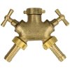Brass - 2 way distributor 3/4 can be shut off individually