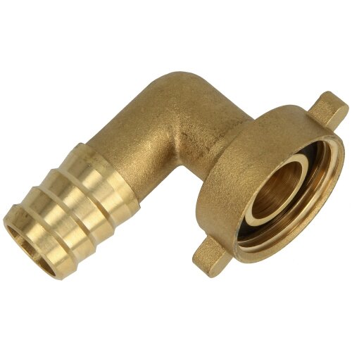 Elbow union flat-sealing 1" union nut x 3/4" hose nozzle