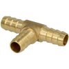 Brass T-shaped hose connector for 1/2" hose