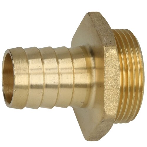 Brass hose nozzle and hexagonal collar 1 1/4" ET x 1" nozzle