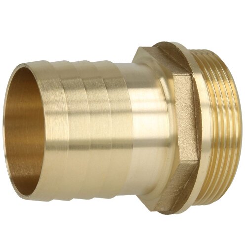 Brass hose connector with male thread and hexagonal collar 2" ET x 2"