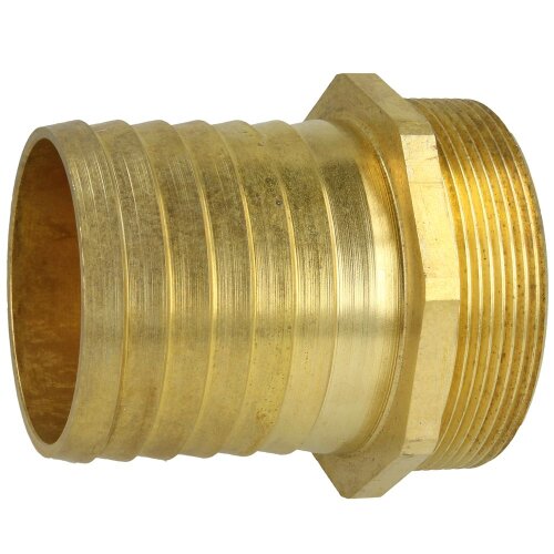 Brass hose connector with male thread and hexagonal collar 2 1/2" ET x 2 1/2"