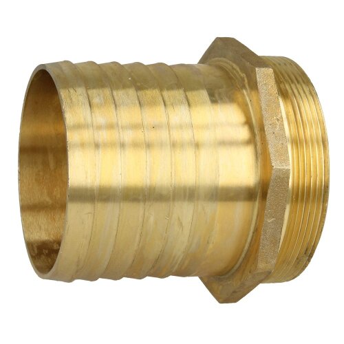 Brass hose connector with male thread and hexagonal collar 3" ET x 3"